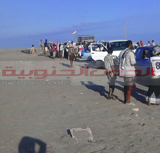 مرور  موكب شبوة والمحفد ومديريات المنطقة الوسطى بعد تفتيشها بنقطة حسان