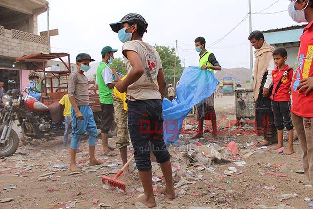 بعد يوم من تحرير أبين ..  مودية تدشن حملة نظافة شاملة
