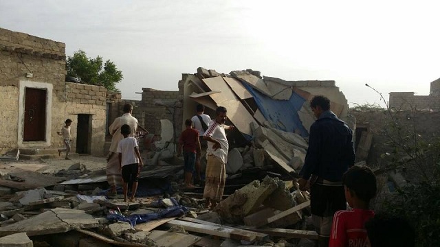 تدمير منزل بالخديرة بقصف ميليشيات الحوثي