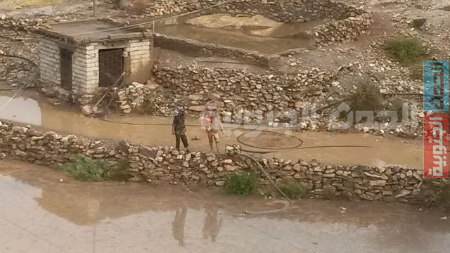 إمطار غزيرة وسيول جارفه بالضالع